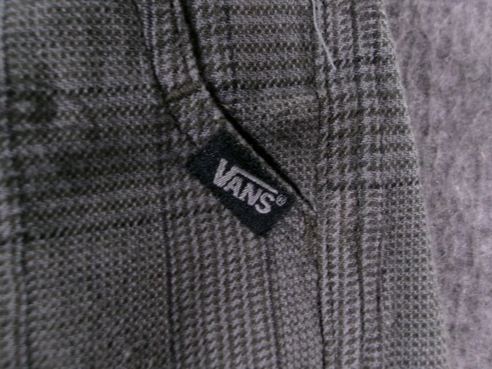 Pantalones Cortos Vans Hombres 32 Gris Cachemira Cuadros Patín de Gallo Carga Sueltos Patinador Punk Grunge Foto 4 de 4