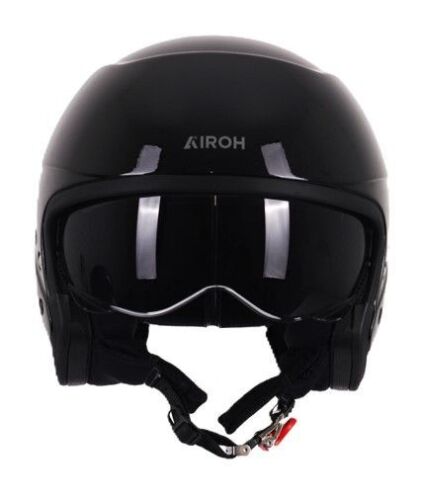 Airoh J110 Convertible ECE22.06 Motorcycle Motorbike Helmet Black Glitter Gloss - Picture 4 of 7