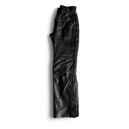 Harley Davidson FXRG Black Leather Riding Pants Womens Size 4 Waist 32 In Inseam - Picture 2 of 11