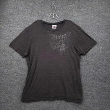 Planet Hollywood T-Shirt Mens L Large Gray Printed Crew Neck Short Sleeves Tee