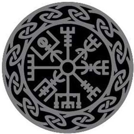 VEGVISIR Viking Compass Path Guide Norse Wheel Rune Nordic Talisman Sticker Grey - Picture 1 of 1