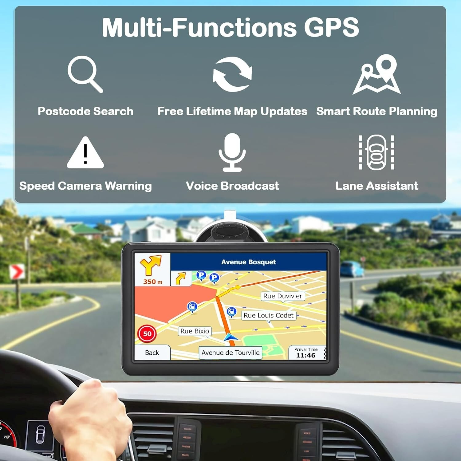 GPS Navigation for Truck RV Car, 7 inch GPS for Truck Drivers Commercial