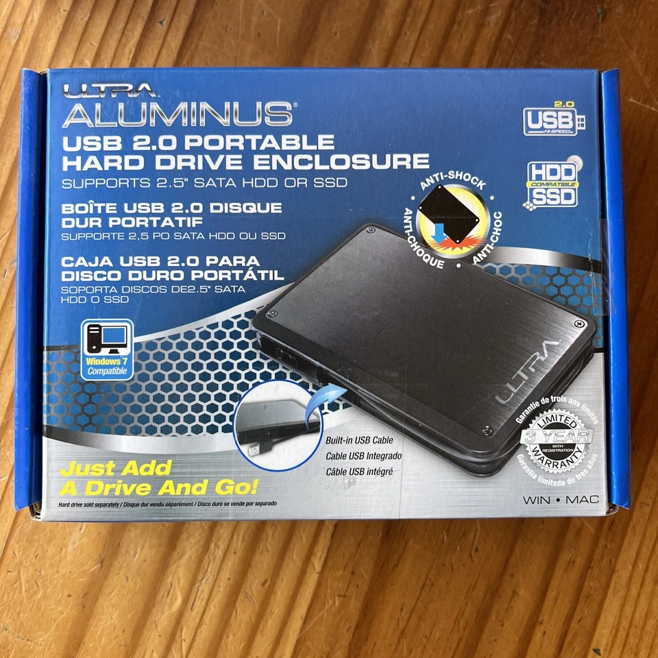 Set of 2, Ultra Aluminus USB 2.0 portable hard drive enclosure - Image 2 of 4