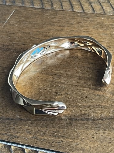 Barse Bronze Genuine Blue Turquoise Cuff Bracelet - Picture 6 of 8