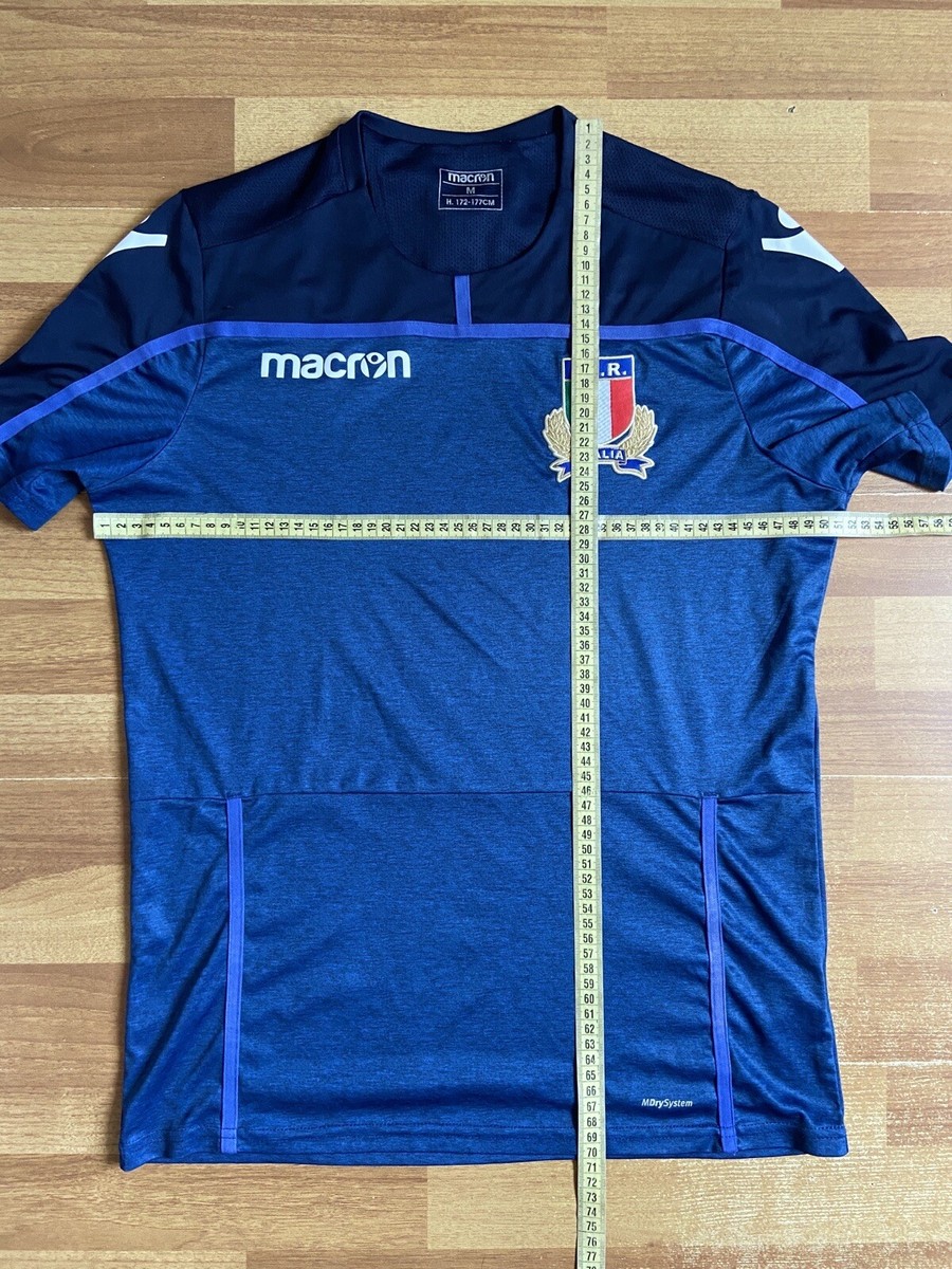 ITALY TRAINING RUGBY SHIRT JERSEY MACRON sz M MEN | eBay