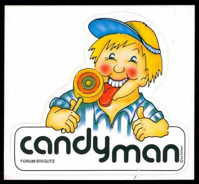 Werbe Aufkleber - Candyman - Forum Steglitz - 12x11cm - Vintage 80er 90er
