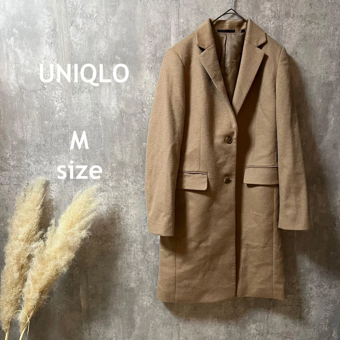 Uniqlo Chester Coat Women Size M Wool Cashmere Camel