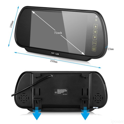 7" TFT LCD Car Rear View Mirror Monitor Backup Reverse Camera With Guide Lines - Picture 12 of 12