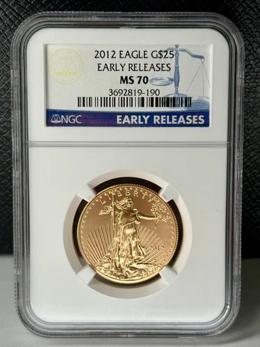 2012 $25 Gold Eagle 1/2oz NGC MS 70 Early Releases