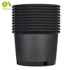 2 Gallon 10Pcs Short Plant Flower Pot Nursery Container Black Injection Molded