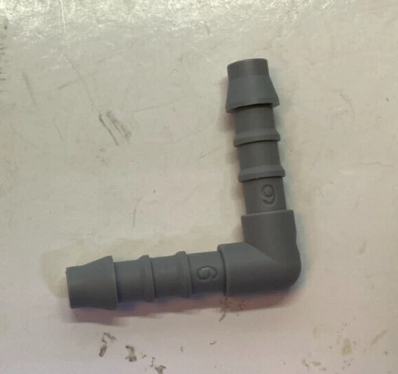 Lot of 10 1/4" Hose Barb Elbow Fittings - 90 Degree - Acetal Plastic - 1/4" Barb - Image 4 of 4