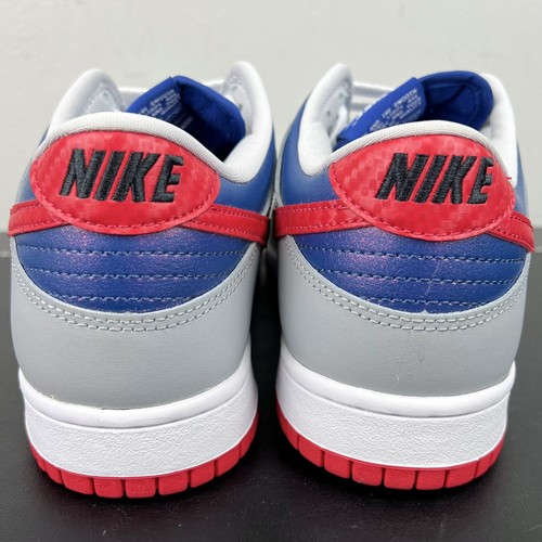 New Mens Sz 10.5 Nike Dunk Low Retro Samba Blue Red Silver Gray Shoes CZ2667 400 - Picture 4 of 7