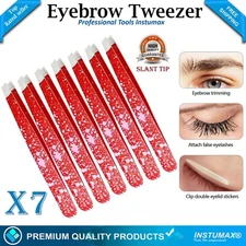 Professional Eyebrow Tweezer Slant Tip Stainless Steel Beauty Tool Men & Women