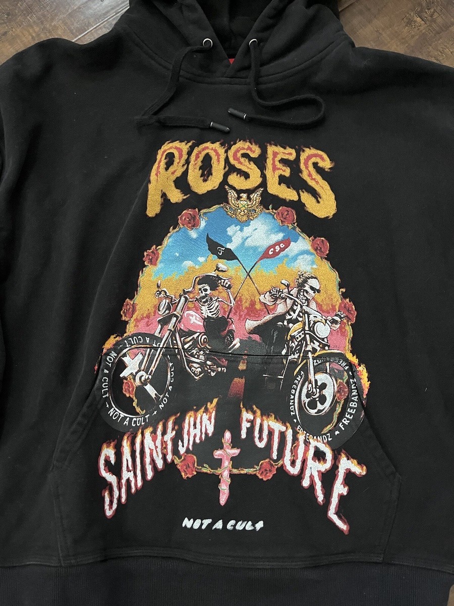 SAINT JHN x Future Roses Mens Black Hoodie Sweatshirt Merch Tour