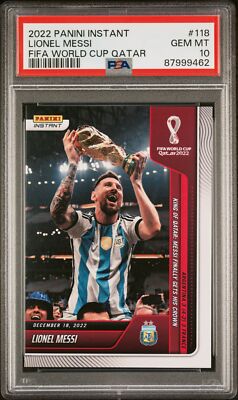 2022 Panini Instant #118 Lionel Messi Fifa World Cup Qatar PSA 10 