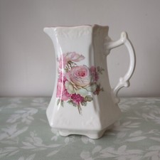 Floral Rose Jug Pitcher Vase Vintage Crown Devon S Fielding Staffordshire 14.5cm
