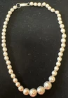 Sterling Silver Graduated Bead Ball Bauble Necklace Vintage Made In Mexico 16”