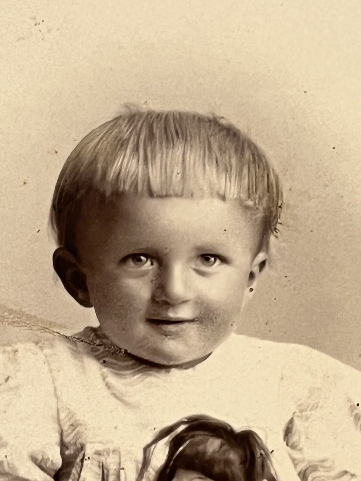 Antique Victorian Small Photo Baby Girl With Doll Kirchheim Germany eBay