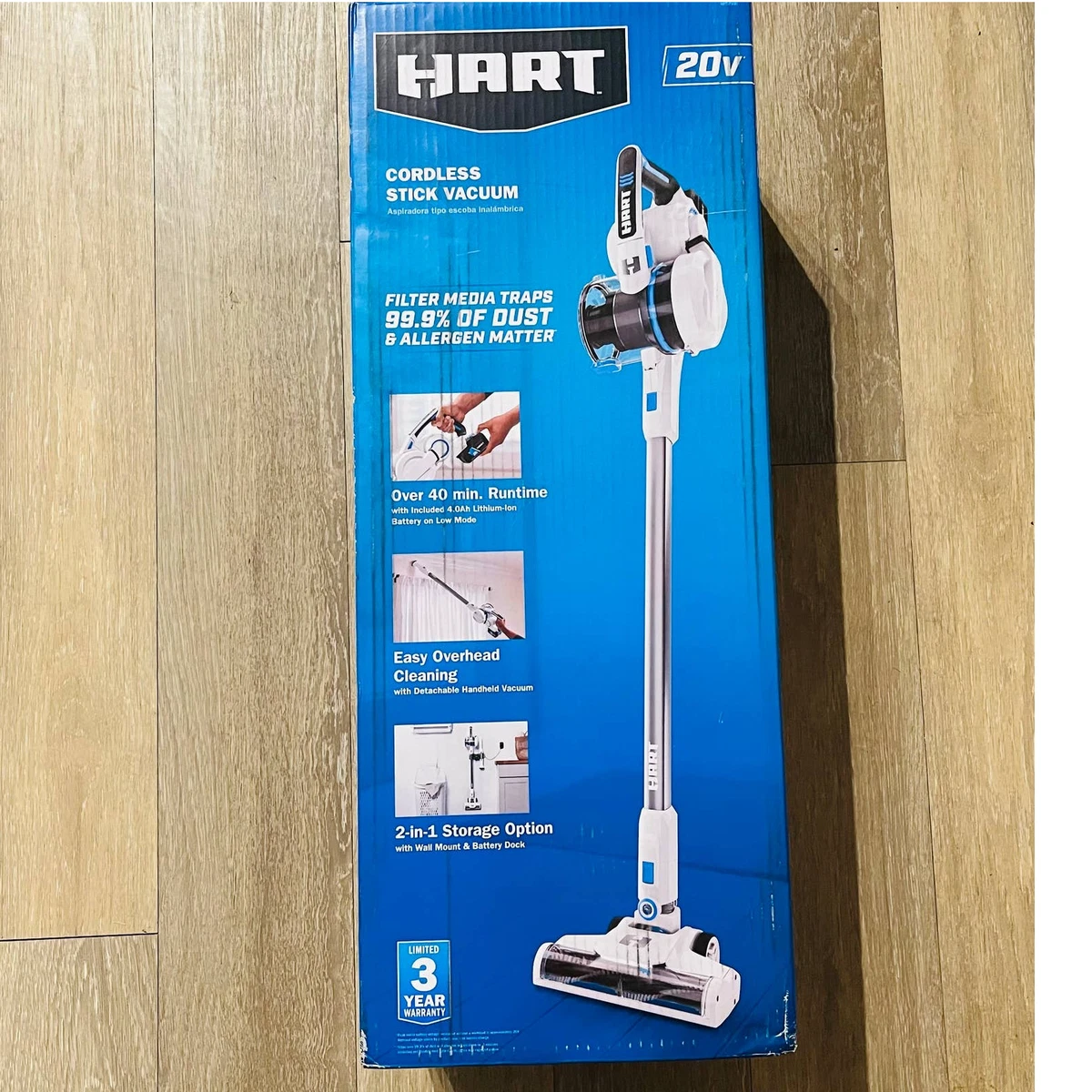 HART 20-Volt Cordless Stick Vacuum, (1) 4.0 Ah Lithium-Ion Battery