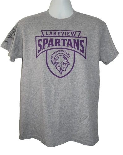 Lakeview Spartans Varsity Football Grey Adults- Medium T-Shirt 