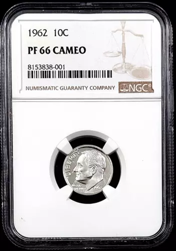 1962 Proof Roosevelt Dime certified PF 66 Cameo by NGC! sku 38001