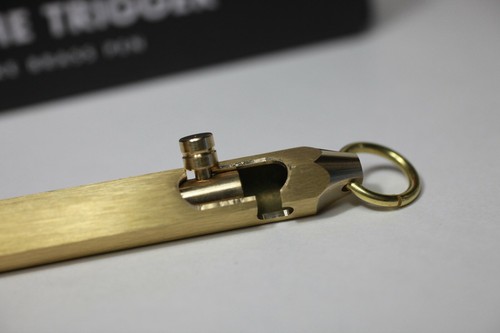 Iron & Glory Pull the Trigger Deluxe Brass Pen Handmade Heavyweight Defect New - Picture 3 of 6