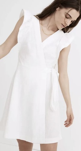 Madewell Ruffle-Sleeve Wrap Mini Dress Size NWT XS MC976