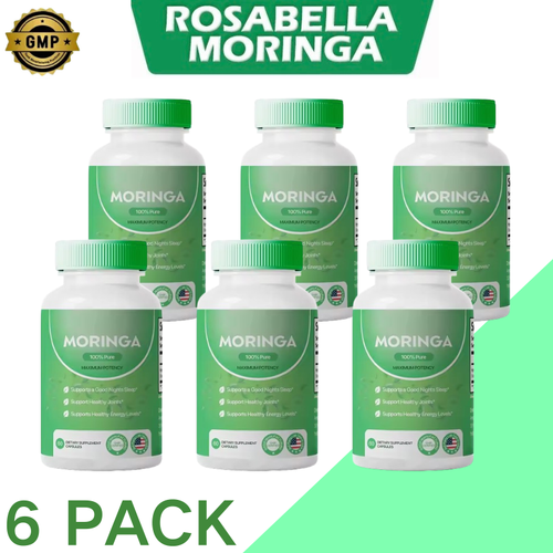 6X Rosabella Moringa Powder Capsules Energy DIETARY SUPPLEMENT CAPSULES 60 Grain