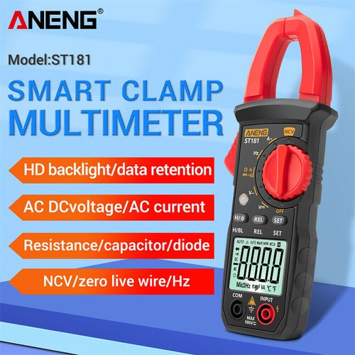 Digital 4000 Counts Multimeter AC DC Volt Ohm Amp Clamp Meter Auto