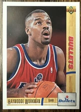 1991 NBA Upper Deck Card #330 HAYWOODE WORKMAN Washington Bullets Near Mint +