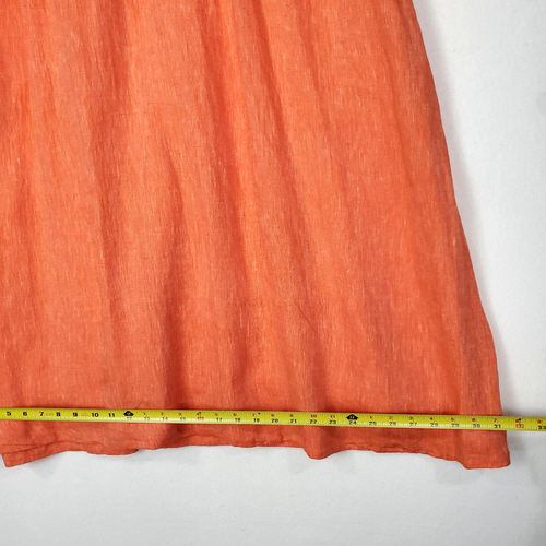 Talbots Plus Size Linen Dress Size 22W Orange Crossover Bodice Summer Wear Sun - Picture 11 of 23