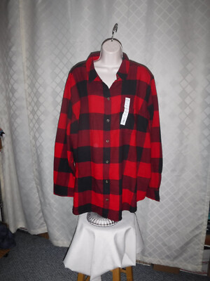 Size Plus Flannel Shirt Blouses,3X,2X,1X, Sonoma ,Multi Color Plaid  100% cotton
