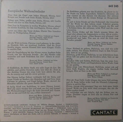 Chor Der Kirchenmusikschule Halle, Eberhard Wenzel - 7" Vinyl Sch - Bild 2 von 4