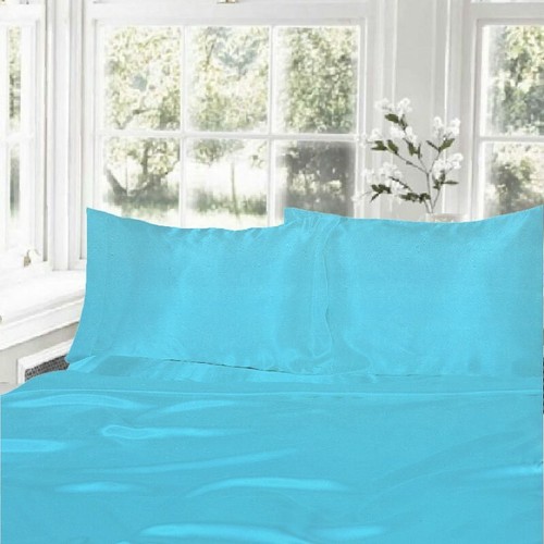 1000TC Silk Satin Single/KS/Double/Queen/King Fitted, Flat Pillowcase Sheet Set - Picture 8 of 9