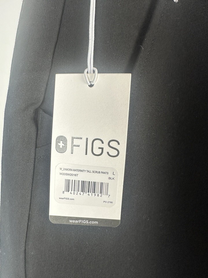 NWT Figs Zamora Maternity Scrub Pants Black Joggers Women's Size L/T Large Tall eBay
