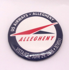 US Airways -Allegheny Airlines "VistaJet" Advertising Label Pin Back 2006
