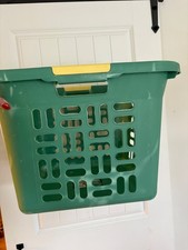 vintage sterilite laundry basket teal and yellow