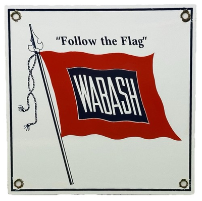 #ad VINTAGE WABASH RAILROAD PORCELAIN SIGN TRAIN STATION GAS OIL NORTHERN OIHO $115.41
