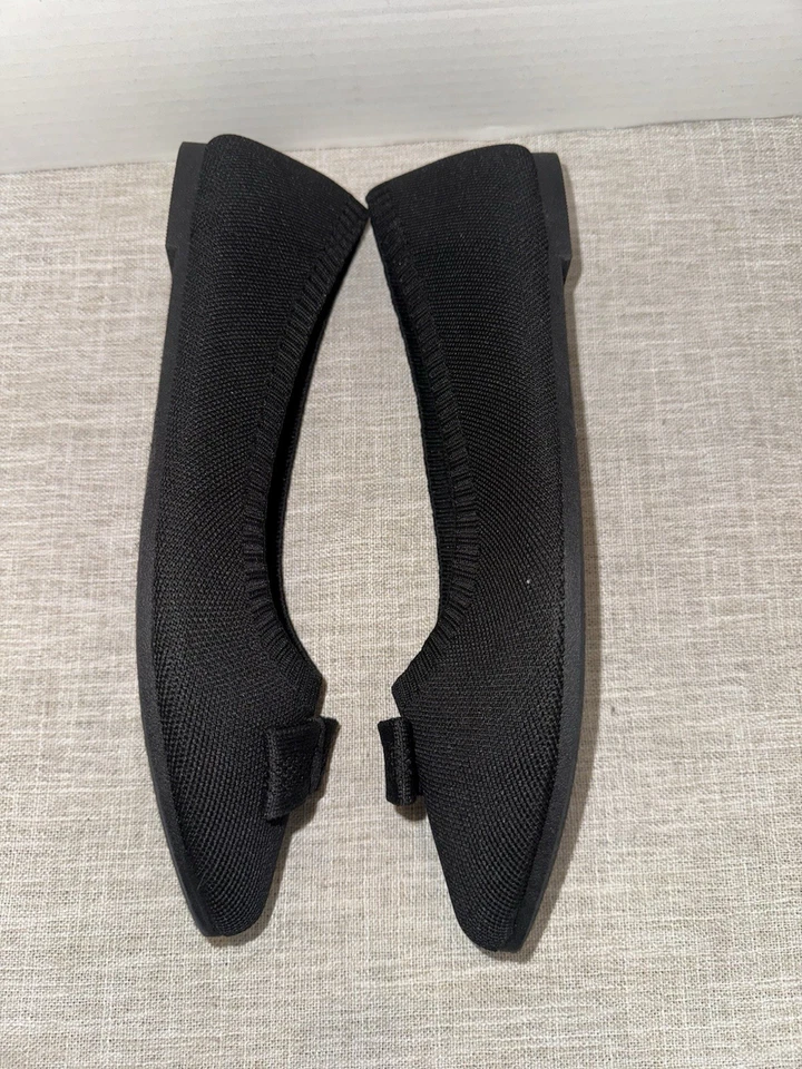 Mia Rasia women's round-toe ballet flats in black stretch knit Size 10 Item# 21 - Image 4 of 4