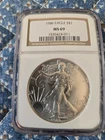 1986 $1 1-oz American Silver Eagle NGC MS69 Brown Label