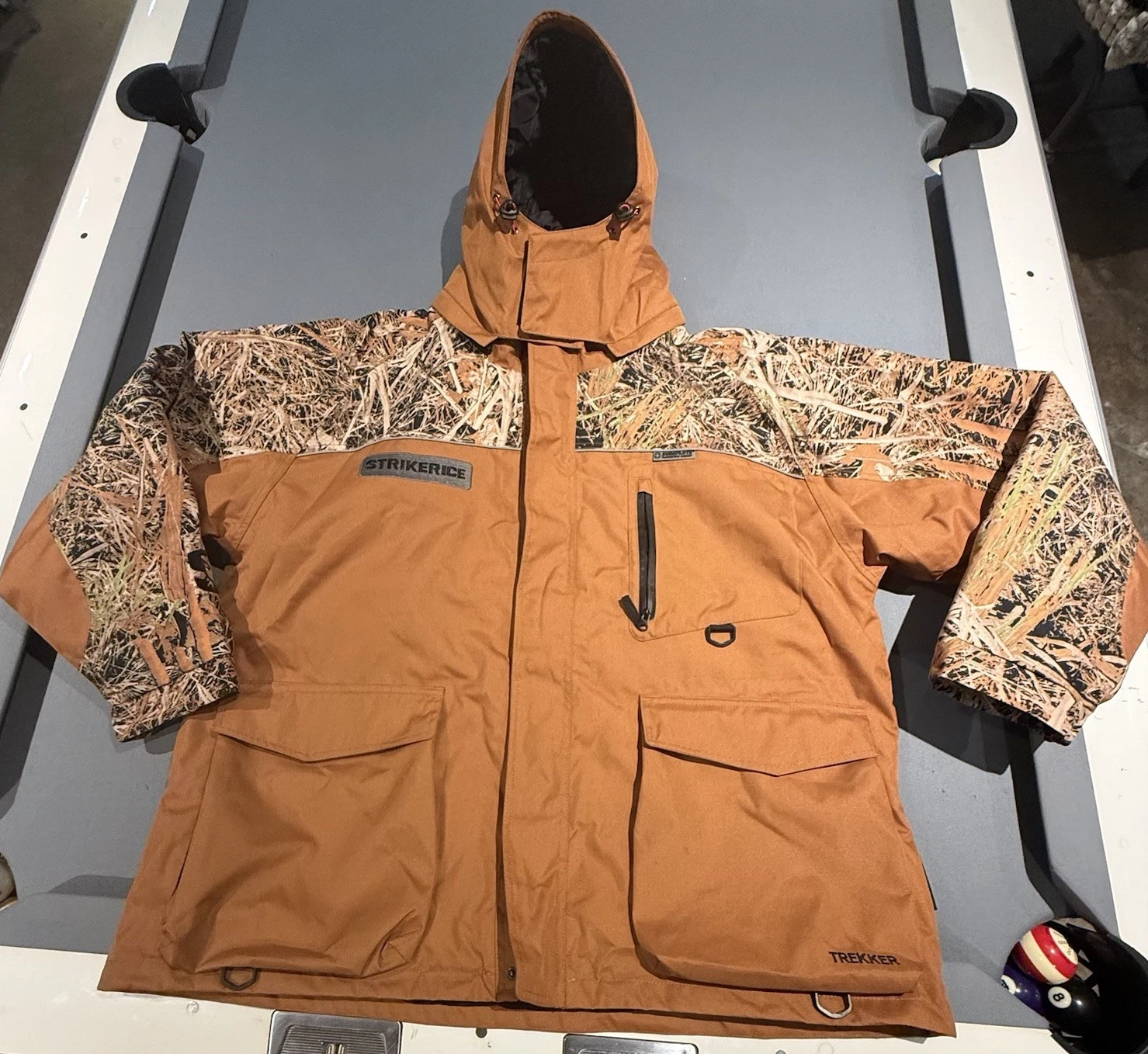 Strikerice Trekker Ice Fishing Float Suit Jacket - Brown Camo Size 5XL