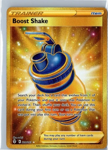 Pokemon Card - Boost Shake (Secret) 229/203 SWSH07: Evolving Skies Holo NM