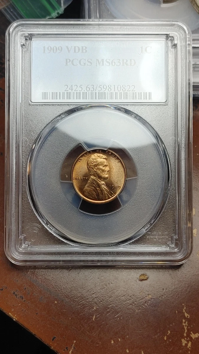 PCGS Certified MS 63 Graded 1909 Year Lincoln Wheat US Small Cents