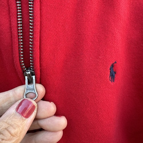Polo Ralph Lauren Hoodie Boys Size 7 Red Full Zip - Picture 8 of 15