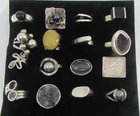 Sterling Silver Rings Lot of 16 Vintage & Modernist style Rings