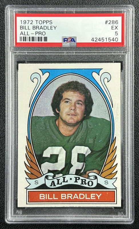 BILL BRADLEY PSA 5 1972 TOPPS #286 ROOKIE ALL-PRO RC EAGLES 1540