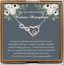 Bonus Daughter Gift From Step Mom Dad, To My Stepdaughter Necklace, Stepdaugh...