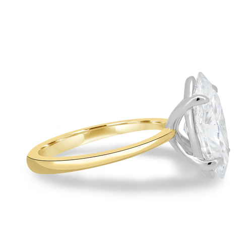 Diamond Gold Ring IGI GIA HRD Lab Grown Marquise Cut 1.50 Ct 14K Multi Tone Band - Picture 11 of 16