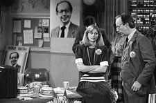 Cheers Shelley Long as Diane Chambers Max Wright as Jim Fleener 1986 Photo