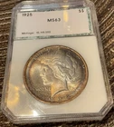 1925 Peace Silver Dollar MS63 -Colorful Toned PCI